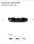 Genuine Kia Bumper Bracket. 86513 A7000 Forte. Fixed Price $16.99.