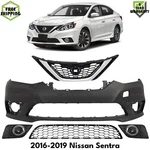 Front Bumper Cover Paintable & Grille Assembly Kit For 2016-2019 Nissan Sentra. Fixed Price $230.00.