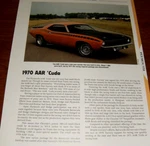 1970 Plymouth Aar Specs Info Photo 340 Mopar Barracuda. Fixed Price $5.39.