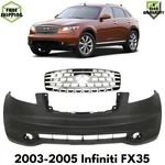 Front Bumper Cover Primed Plastic & Grille Assembly For 2003-2005 Infiniti FX35. Fixed Price $790.00.