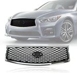 2014-2017 For Infiniti Q50 Ylt Auto Front Cover Upper Bumper Chrome Grille Black. Fixed Price $39.00.