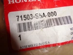 Honda 71505-S5A-000BRACKET, Rr. Bumper Side 2001-2017 71505S5A000. Fixed Price $19.00.