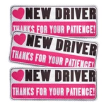 Peutier 3PCS New Driver Stickers, Thanks For Your Patience Reflective M, Pink. Fixed Price $12.10.