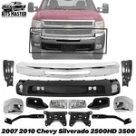 Front Bumper Chrome Kit With Brackets For 2007-2010 Chevy Silverado 2500HD 3500. Fixed Price $640.17.