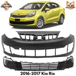 Front Bumper Cover Primed Plastic & Grille For 2016 2017 Kia Rio. Fixed Price $620.00.