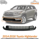 Front Lower Bumper Cover For 2014-2016 Toyota Highlander Textured Black Plastic. Fixed Price $134.00.