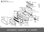 Genuine Oe Bracket Front Bumper Right Hand 6400D078 For Mitsubishi 6400-D078. Fixed Price $10.95.