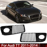 For Audi Tt 2011-2014 Honeycomb Front Bumper Fog Light Grille Cover Gloss Black. Fixed Price $60.95.