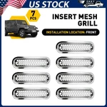 7PCS Front Mesh Grille Inserts Trim Cover Chrome For Jeep Wrangler Jk 2007-2018. Fixed Price $27.54.