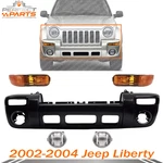 New Front Bumper Cover Primed & Signal Light Pair Set For 2002-2004 Jeep Liberty. Fixed Price $262.00.