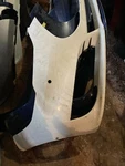 Tesla Model Front Bumper Cover 2012-2015 6005889-00-F White Damaged. Fixed Price $150.00.