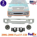 Front Bumper Chrome Steel + Fog Lights Assembly 2006-2008 Ford F-150. Fixed Price $435.25.