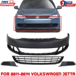 Front Bumper Primed + Grille Fog Light Covers For 2011-2014 Volkswagen Jetta. Fixed Price $174.00.